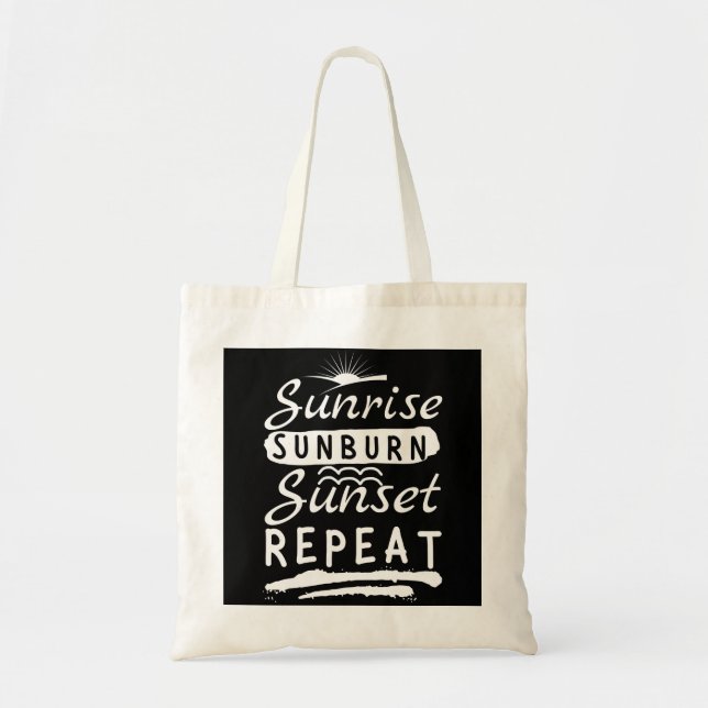 Sunrise Sunburn Sunset Wiederholen Summer Beach Tragetasche (Vorne)