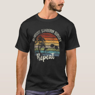 Sunrise Sunburn Sunset Wiederholen Vintager Urlaub T-Shirt