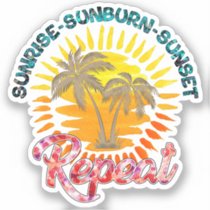 Sunrise-Sunburn-Sunset-Wiederholung   Golden Palm  Aufkleber