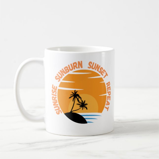 Sunrise Sunburn Sunset Wiederholung Kaffeetasse (Links)