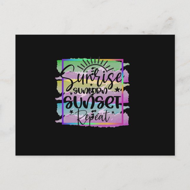 Sunrise Sunburn Sunset Wiederholung Postkarte (Vorderseite)