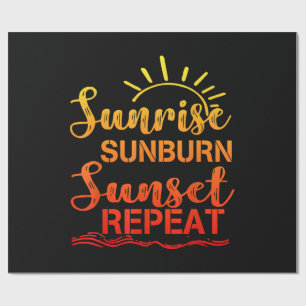 Sunrise Sunburn Sunset Wiederholung Retro Sommer Geschenkpapier