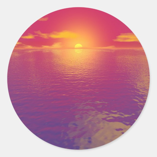 Sunrise Sunset Runder Aufkleber (Vorderseite)
