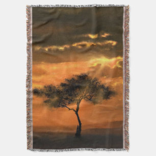 Sunrise Tree Sunams Throw Blanket Decke