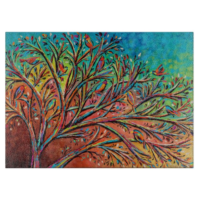 Sunrise Treetop Birds II Schneidebrett (Vorderseite)