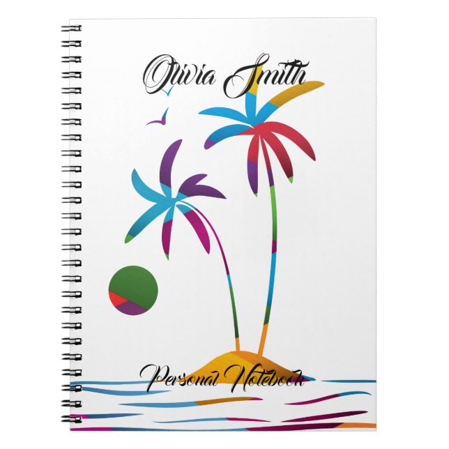 Sunrise Tropical Beach Multicolor Notebook Notizblock (Vorderseite)