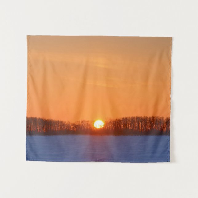 Sunrise über Prairie | Manitoba, Kanada Wandteppich (Vorderseite (Horizontal))