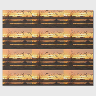 Sunrise und Gänse Geschenkpapier