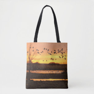 Sunrise und Gänse Tasche