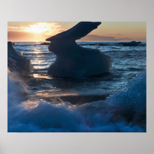 Sunrise und Iceberg-Formationen Poster