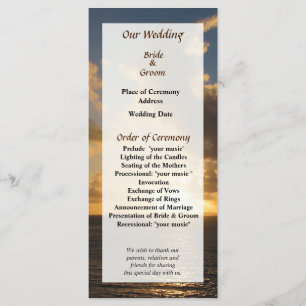 Sunrise with Clouds St. Martin Wedding Program Programm