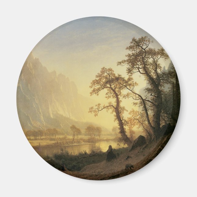 Sunrise, Yosemite Valley by Albert Bierstadt Magnet (Vorne)