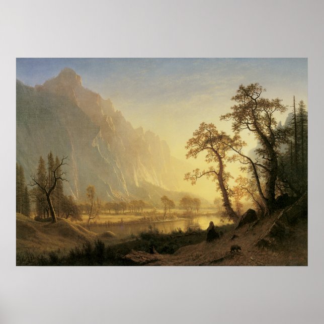 Sunrise, Yosemite Valley von Albert Bierstadt Poster (Vorne)