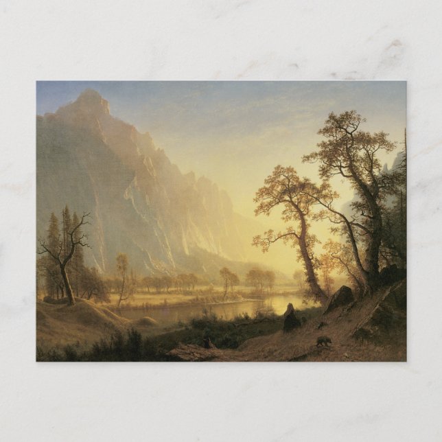 Sunrise, Yosemite Valley von Albert Bierstadt Postkarte (Vorderseite)