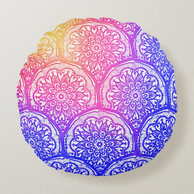 Sunrize Zen Meditation Pillow Rundes Kissen (Vorderseite)