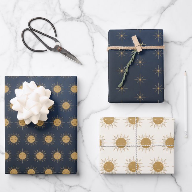 suns and stars geschenkpapier set (Vorderseite)