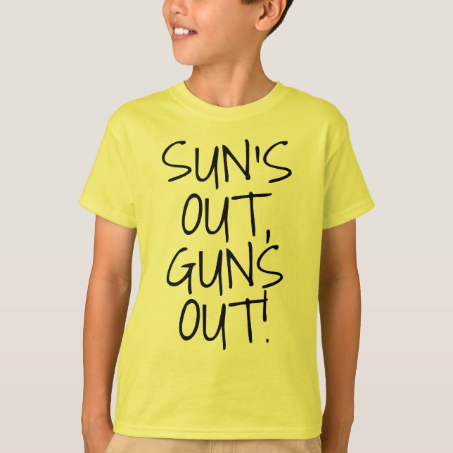 Suns heraus schießt heraus, lustiger T-Shirt (Vorderseite)
