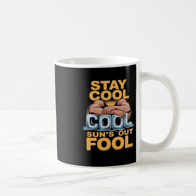 Sun's Out Fool Funny Summer Bodybuilding Spaß Kaffeetasse (Rechts)
