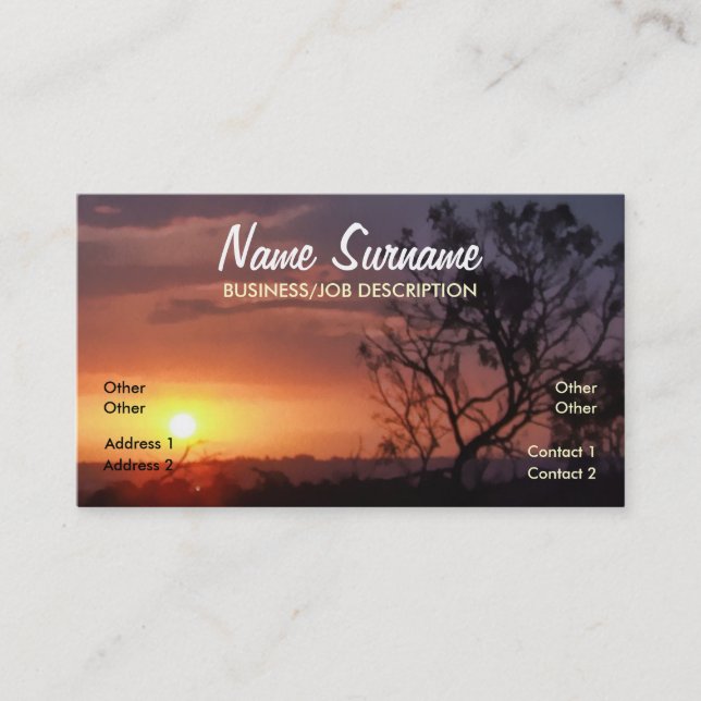 Sunset Abend Skype Business Card Visitenkarte (Vorderseite)