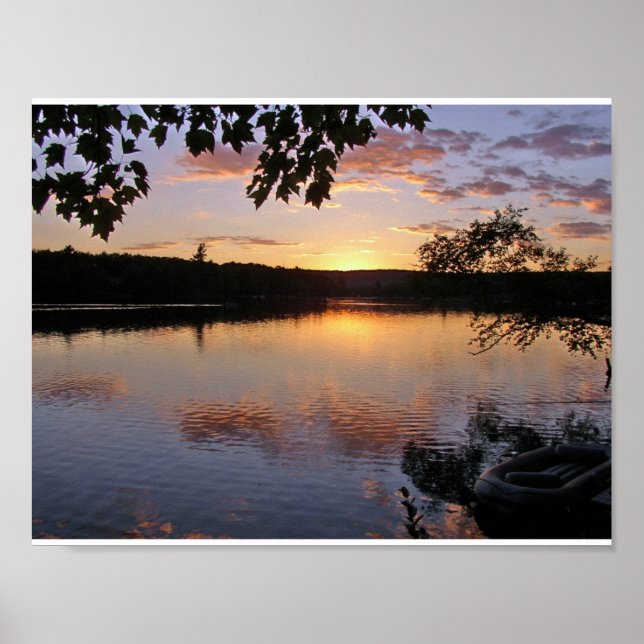 Sunset am Lake St. George, Maine Poster (Vorne)