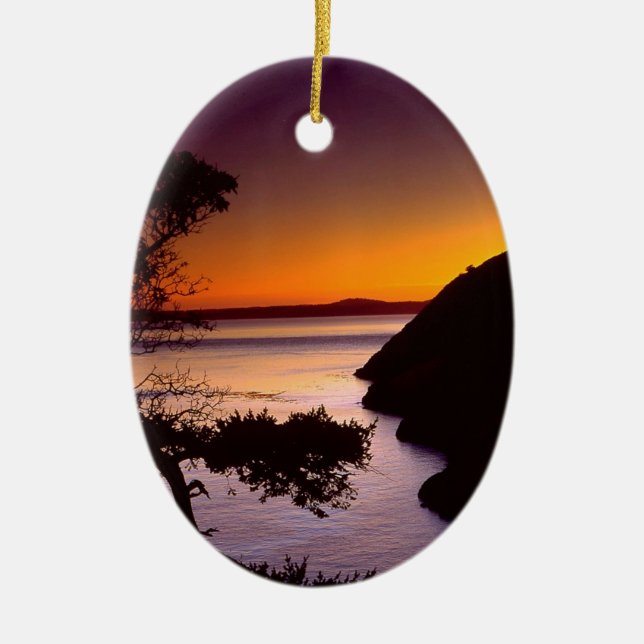 Sunset Anacortes Fidalgo Insel Keramik Ornament (Vorne)