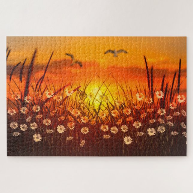 Sunset and Daisies (Horizontal)