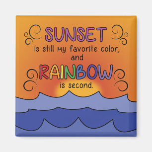 Sunset and Rainbow Magnet - Square