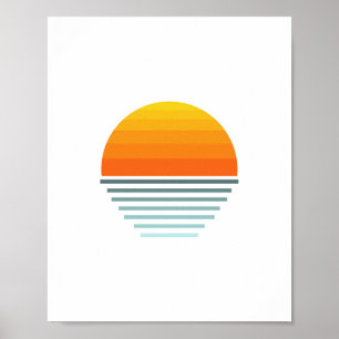 Sunset and sea graphic design Poster