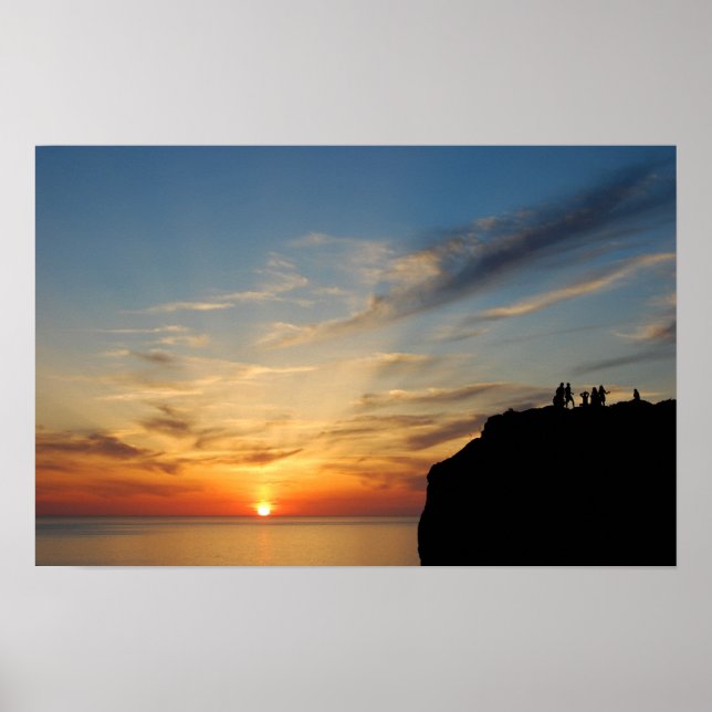 Sunset at Capo Caccia, Alghero, Sardinien, Italien Poster (Vorne)