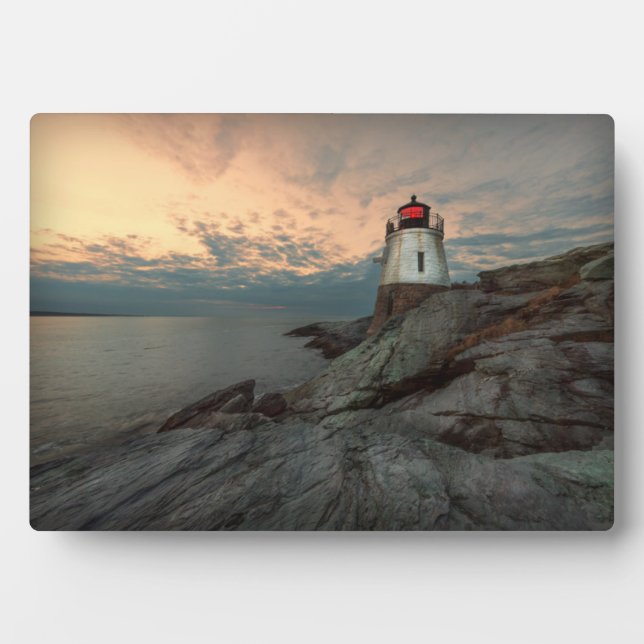 Sunset At Castle Hill Lighthouse Fotoplatte (Vorderseite)