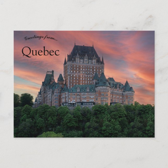 Sunset at Chateau Frontenac Quebec Canada Postkarte (Vorderseite)
