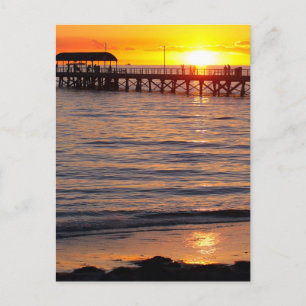 Sunset at Grange Beach and Jetty, Australien Postkarte
