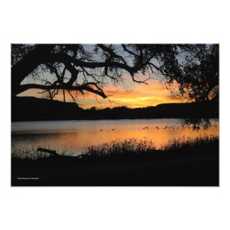 Sunset at Lake Scott Staat Park Fotodruck