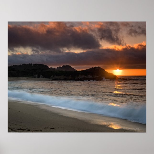 Sunset at Monastery Beach, Carmel, Kalifornien, Poster (Vorne)