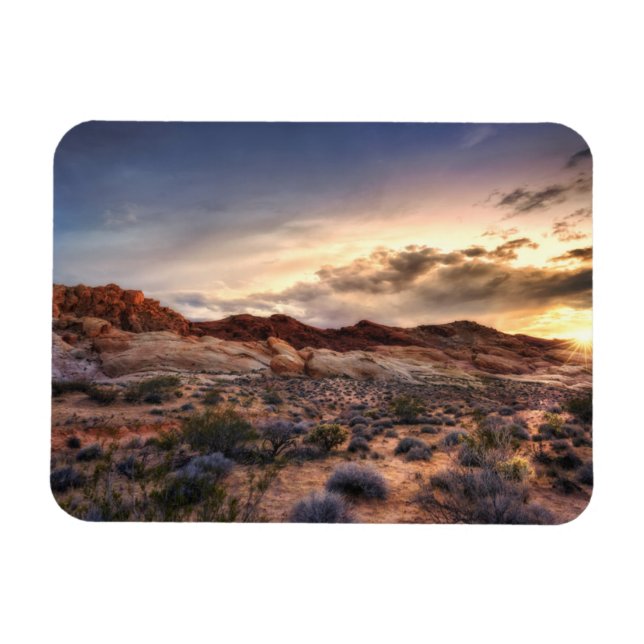 Sunset at Valley Staat Park | Nevada, USA Magnet (Horizontal)