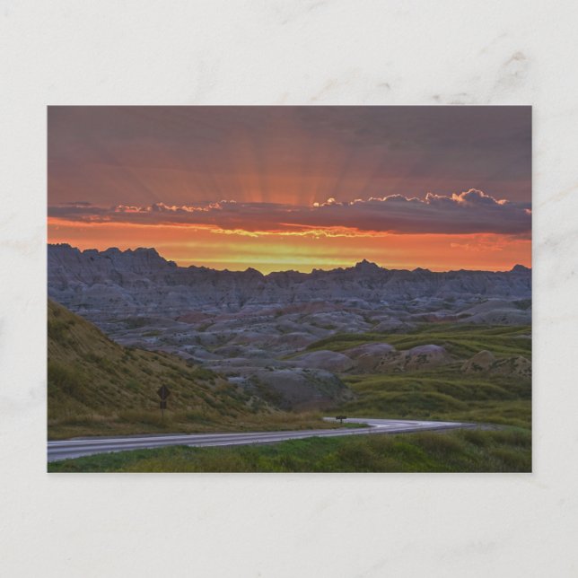 Sunset, Badlands Nationalpark Postkarte (Vorderseite)