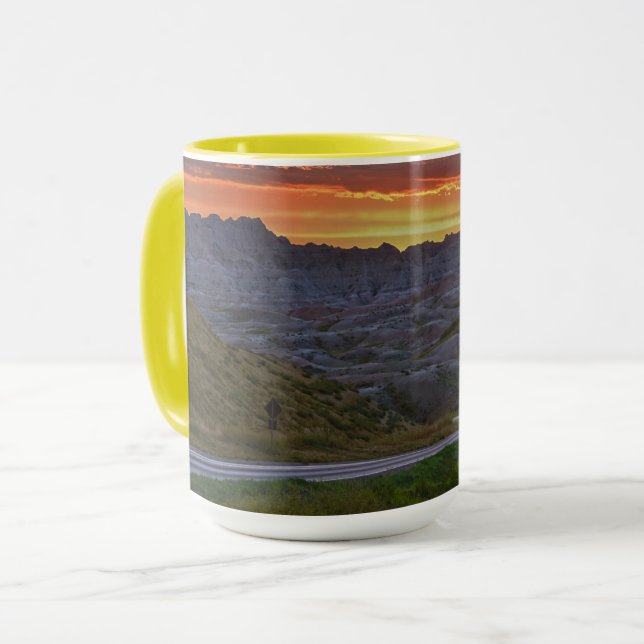 Sunset, Badlands Nationalpark Tasse (Vorderseite Links)