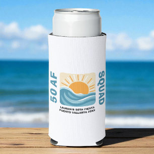 Sunset Beach 50 AF Crew Niedliche Geburtstag Selters Dosenkühler