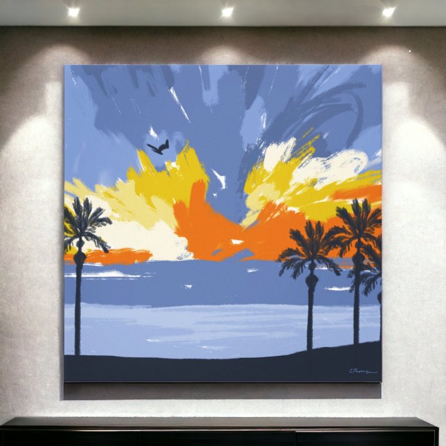 Sunset Beach by © Cathy Thompson Leinwanddruck (Von Creator hochgeladen)