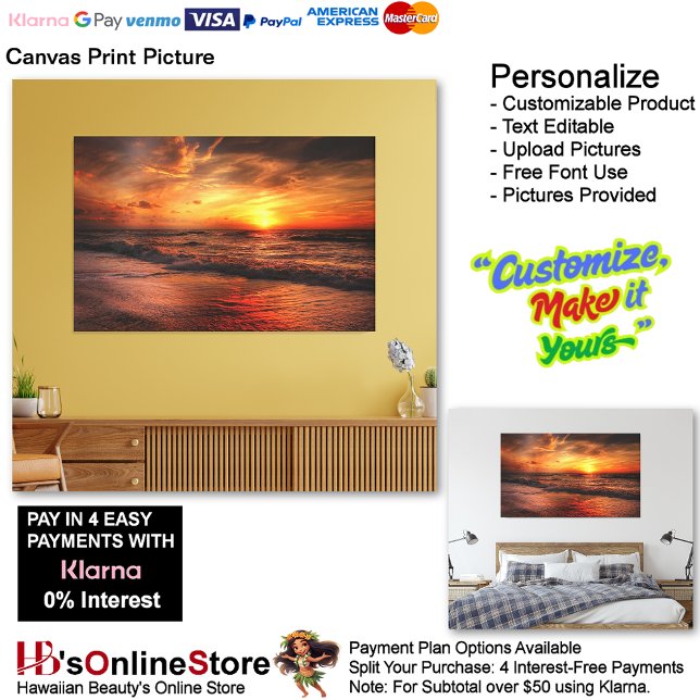 Sunset Beach Canvas Print Picture 17 Leinwanddruck (Sunset Beach Canvas Print Picture 17.)