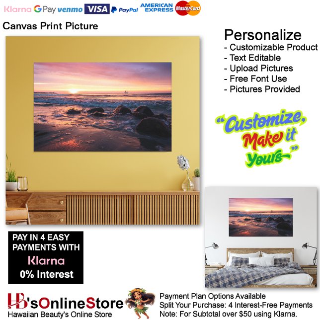 Sunset Beach Canvas Print Picture 37 Leinwanddruck (Sunset Beach Canvas Print Picture 37.)