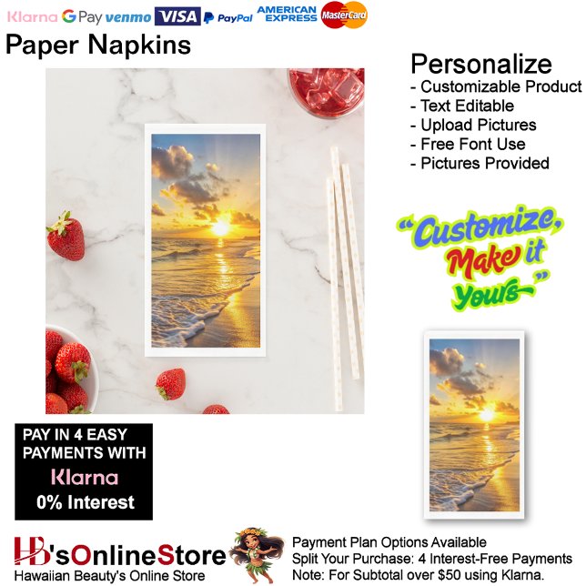 Sunset Beach Gästetücher Papiertücher 1 Serviette (Sunset Beach Tables Kitchen Restaurant Decor Paper Guest Towels 1.
)
