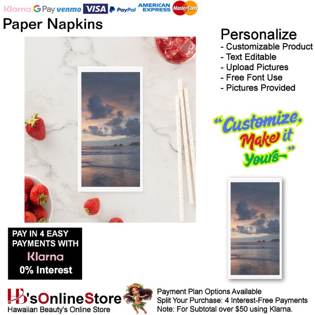 Sunset Beach Gästetücher Papiertücher 26 Serviette (Sunset Beach Tables Kitchen Restaurant Decor Paper Guest Towels 26.)