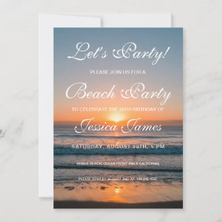 Sunset Beach Geburtstagsparty Einladung
