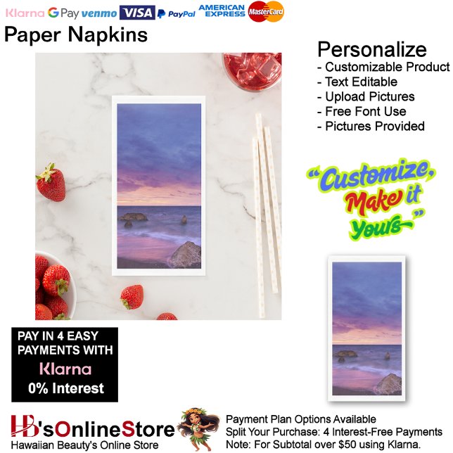 Sunset Beach Guest Towel Paper Napkins 13 Serviette (Sunset Beach Tables Kitchen Restaurant Decor Paper Guest Towels 13.)