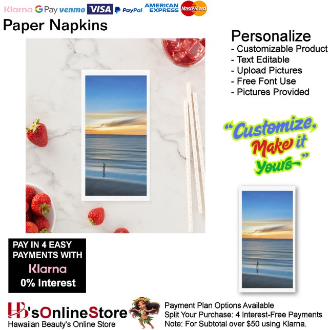 Sunset Beach Handtuchpapier Napkins 14 Serviette (Sunset Beach Tables Kitchen Restaurant Decor Paper Guest Towels 14.)
