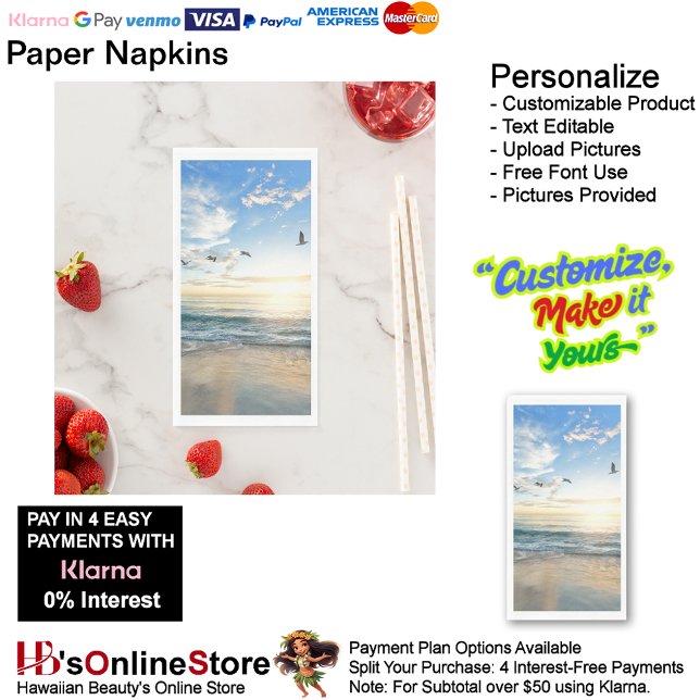 Sunset Beach Handtuchpapier Napkins 15 Serviette (Sunset Beach Tables Kitchen Restaurant Decor Paper Guest Towels 18.)