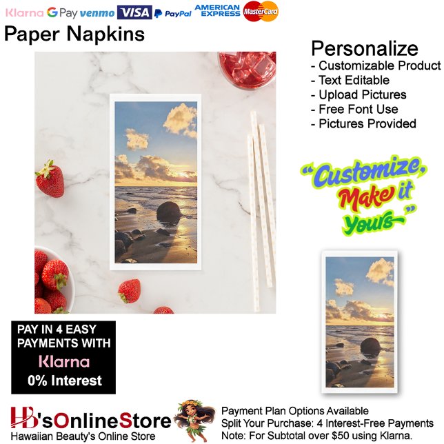 Sunset Beach Handtuchpapier Napkins 27 Serviette (Sunset Beach Tables Kitchen Restaurant Decor Paper Guest Towels 27.)