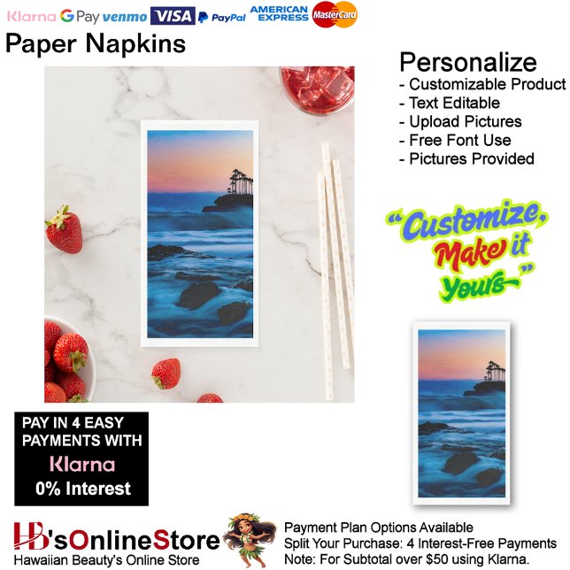 Sunset Beach Handtuchpapier Napkins 4 Serviette (Sunset Beach Tables Kitchen Restaurant Decor Paper Guest Towels 4.
)
