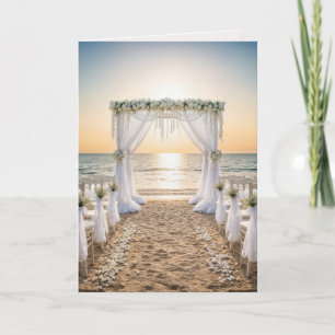 Sunset Beach Hochzeit Glückwunsch Karte